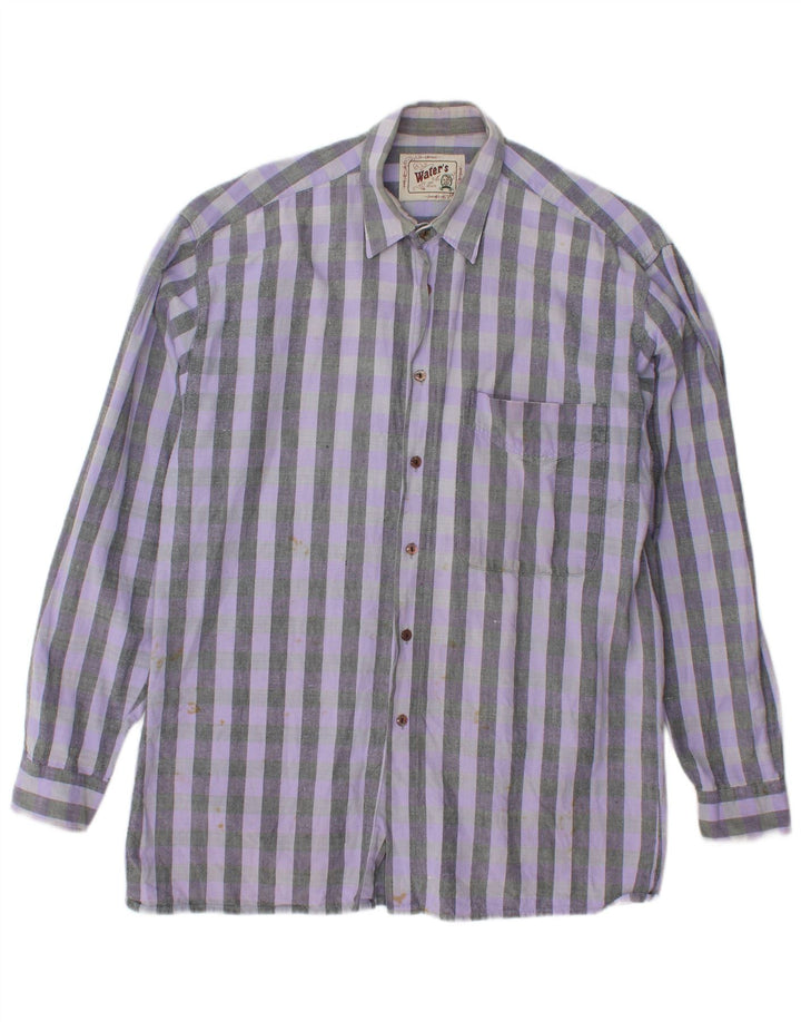 Camisa masculina VINTAGE xadrez roxo médio