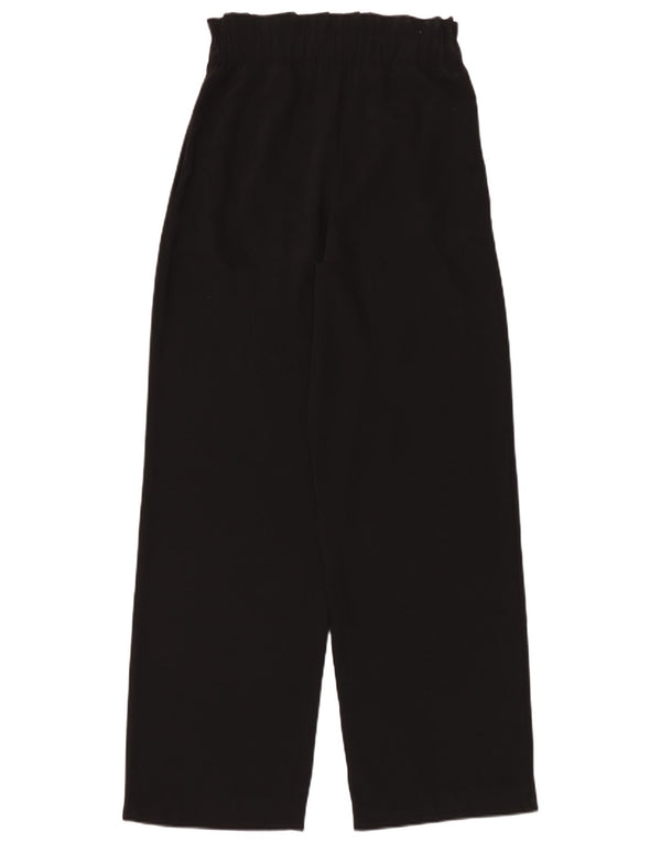 Calça Chino feminina Zara cintura alta solta XS W24 L32 poliéster preto