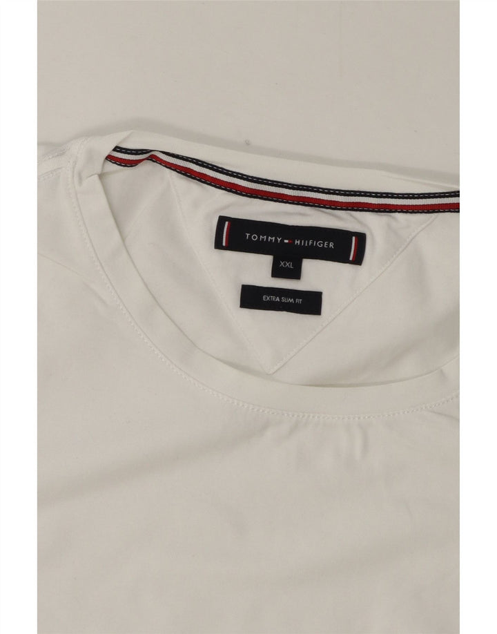 TOMMY HILFIGER Masculino Extra Slim Top Manga Longa 2XL Branco