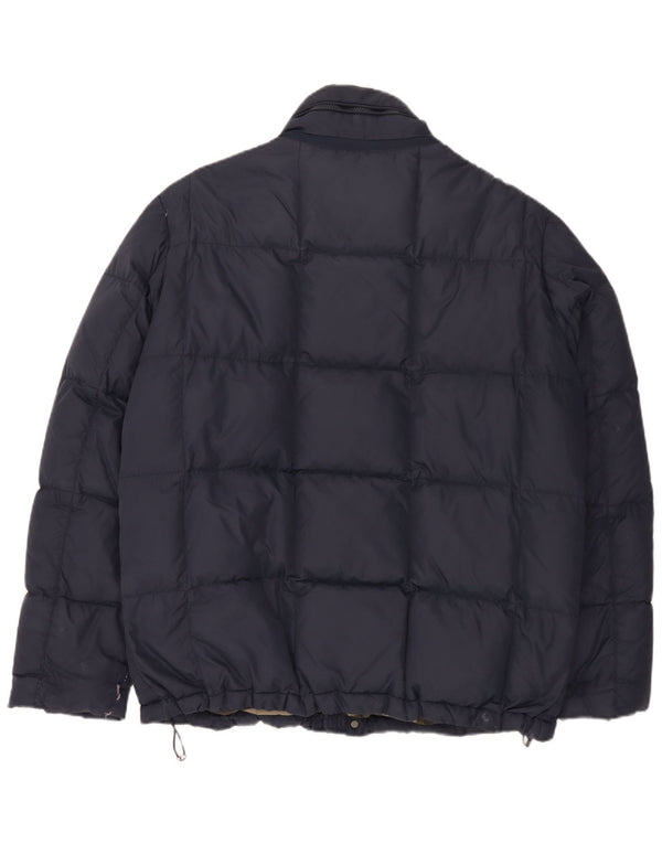 Jaqueta acolchoada masculina Geox com capuz UK 48 4XL azul marinho