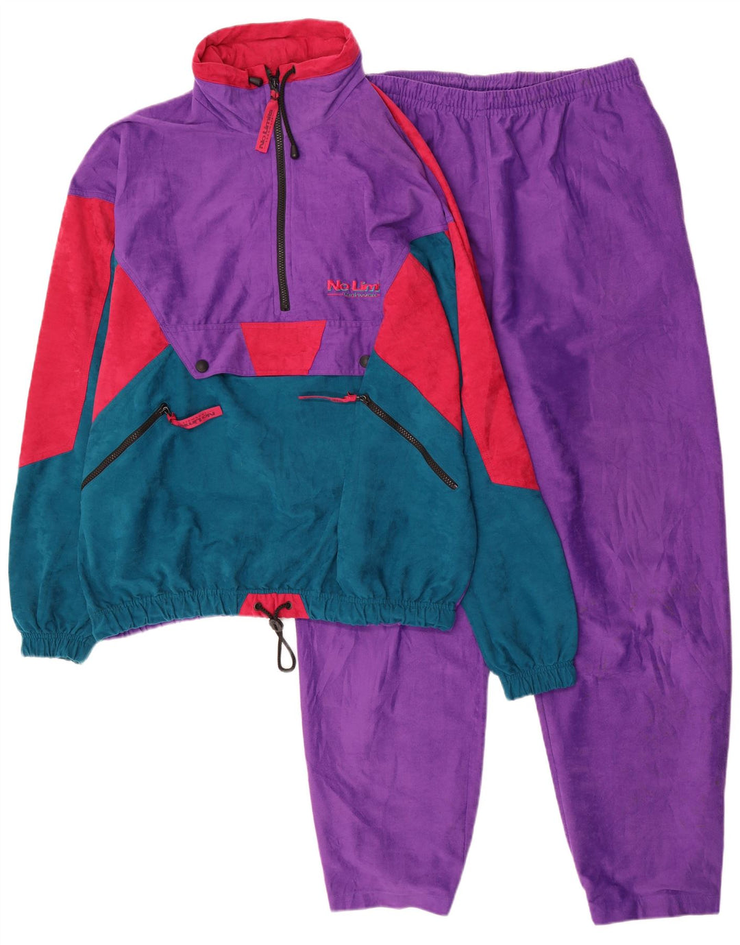 Pulôver com capuz masculino No Limits Fato de treino completo 2XL roxo Colourblock
