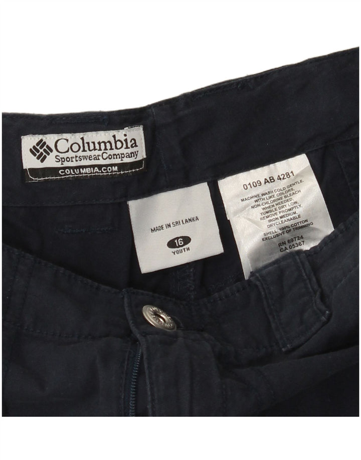 COLUMBIA Meninos Cargo Shorts 15-16 Anos W26 Azul Marinho Algodão