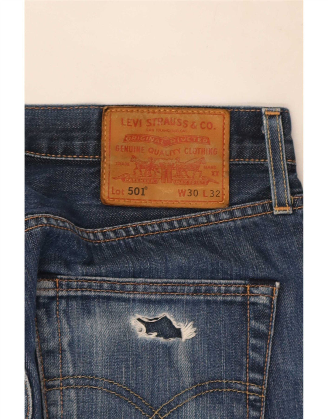 Levi's Masculino 501 Straight Jeans W30 L32 Azul Algodão