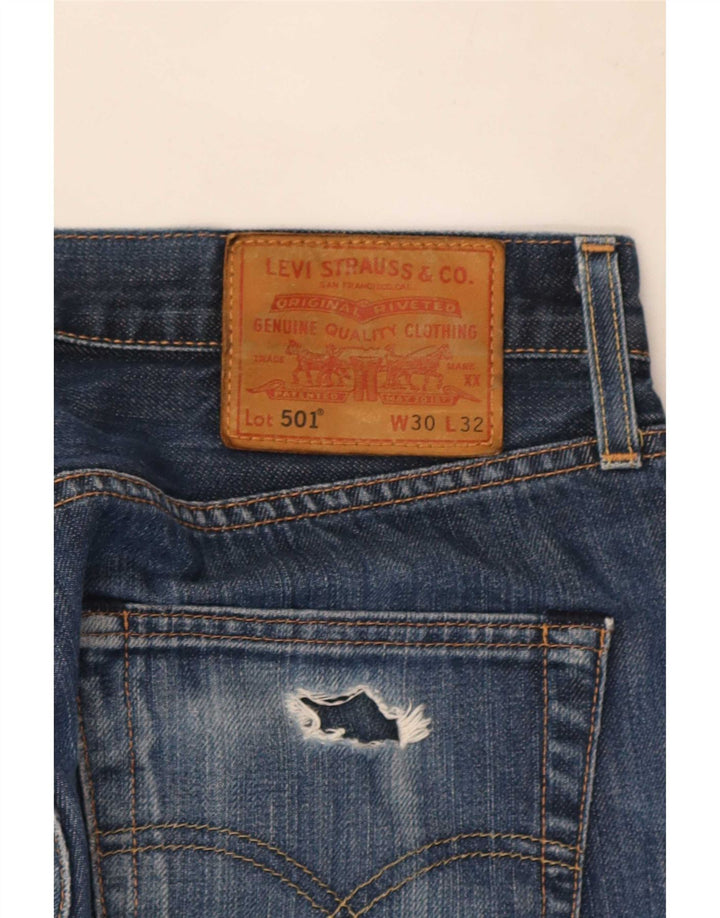 Levi's Masculino 501 Straight Jeans W30 L32 Azul Algodão