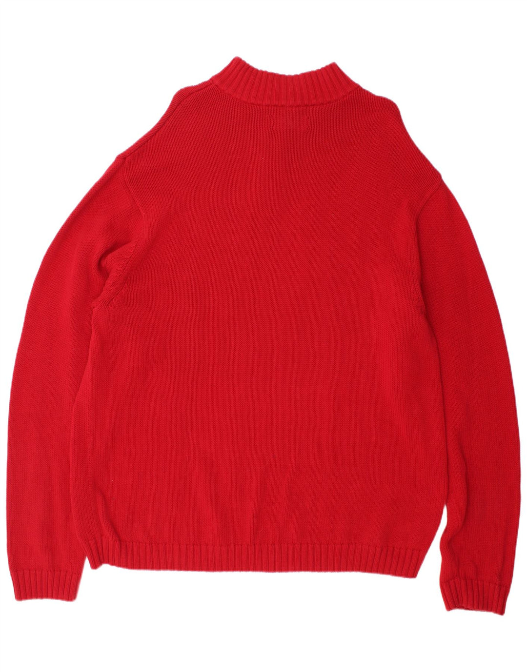 Suéter masculino Chaps com zíper e gola 2XL de algodão vermelho