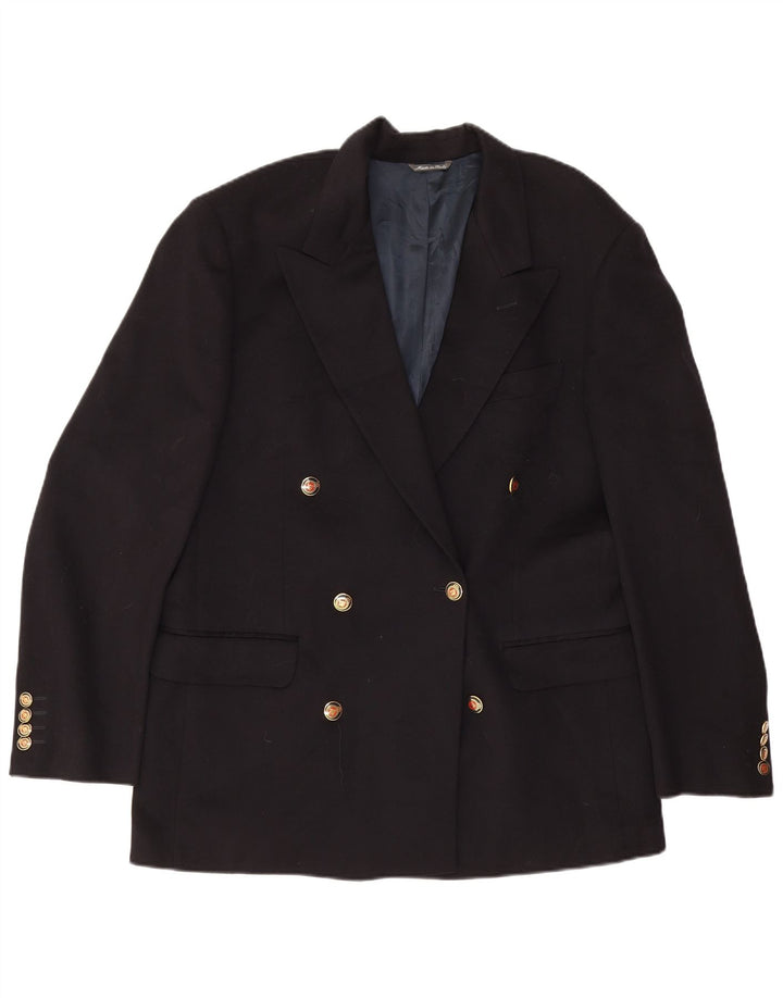 Jaqueta blazer masculina Urbis com peito duplo IT 50 grande lã azul marinho