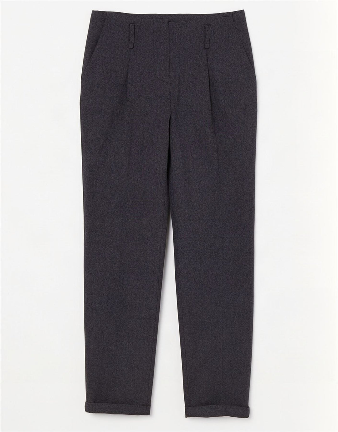Calça chino reta feminina Zara pequena W26 L28 azul marinho poliéster
