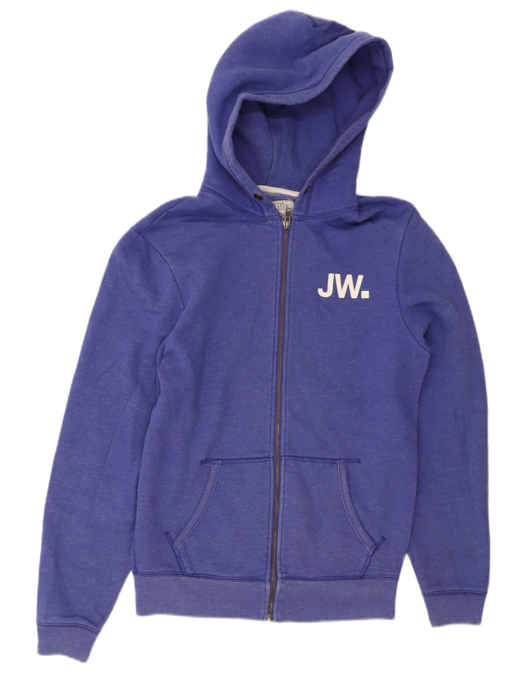 Suéter masculino com capuz e zíper gráfico Jack Wills algodão azul médio