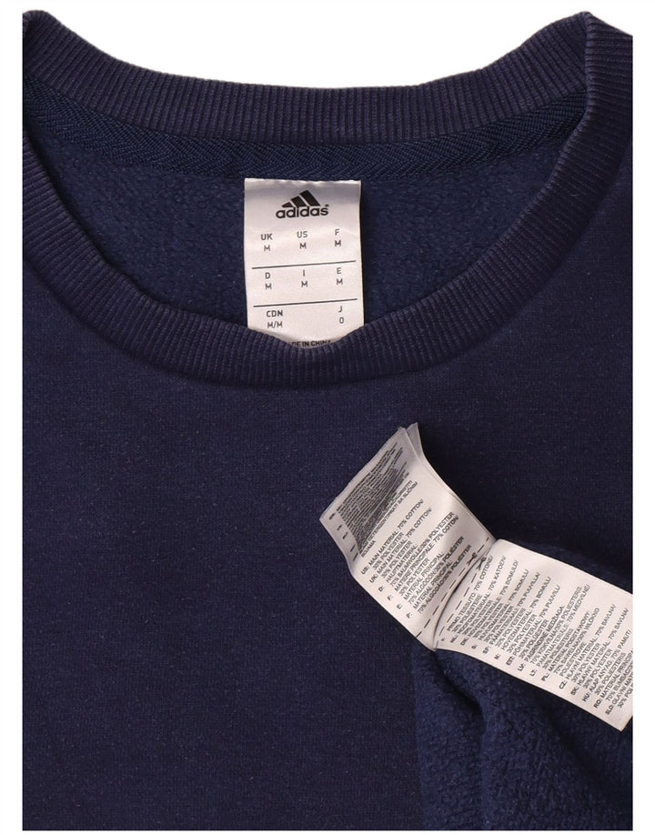 Adidas Mens Moletom Jumper Médio Azul Marinho Algodão