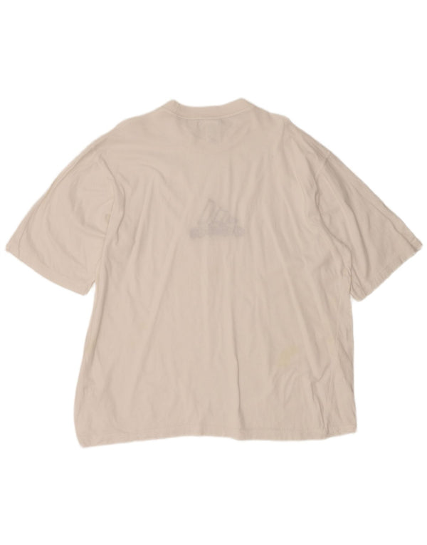 Adidas Mens Graphic T-Shirt Top UK 48/50 XL Algodão Branco