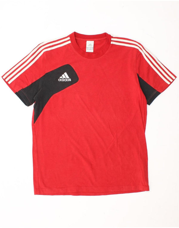 Camiseta masculina ADIDAS UK 42/44 grande vermelho colorblock algodão