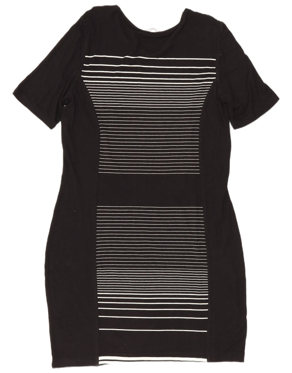 Vestido bainha feminino Marks & Spencer Reino Unido 14 listrado preto médio