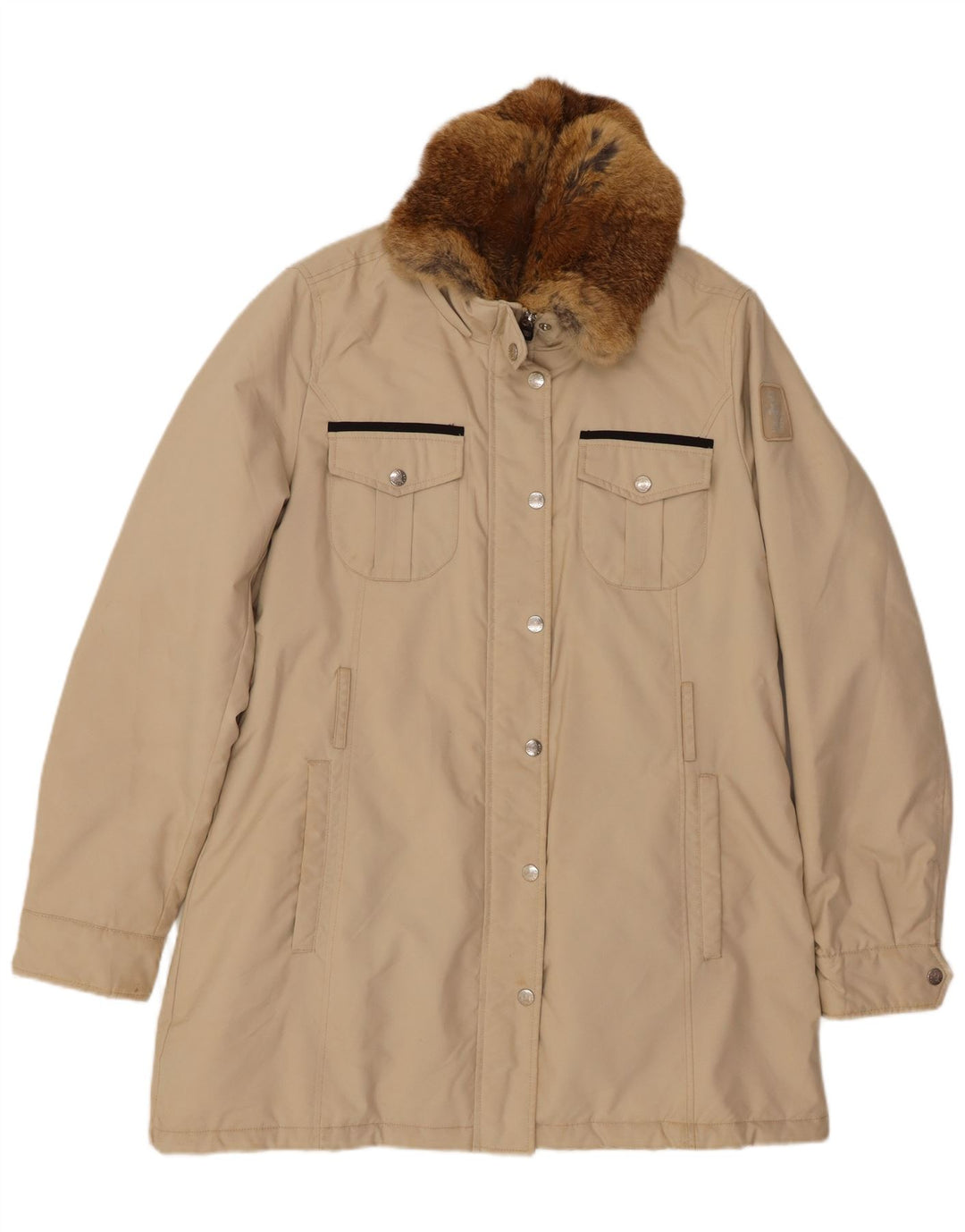 Casaco corta-vento feminino REFRIGUE UK 18 XL poliéster bege