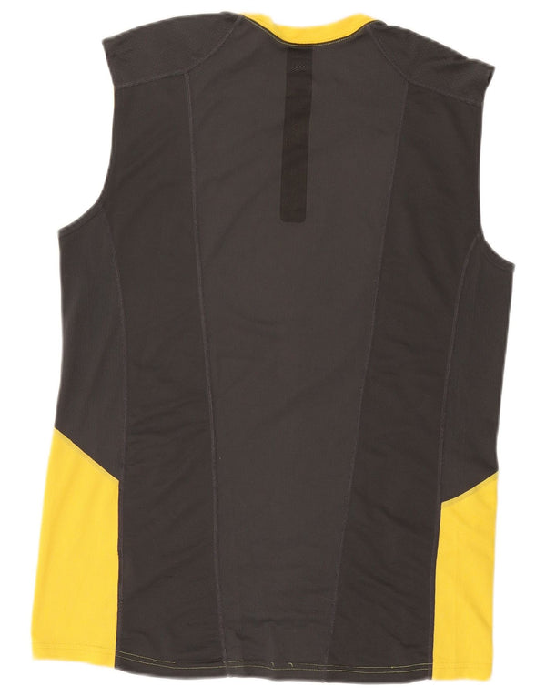 Nike Mens Dri Fit Vest Top Pequeno Amarelo Colorblock Poliéster
