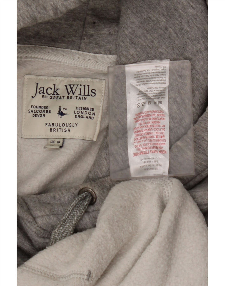 Jumper feminino com capuz grande JACK WILLS Reino Unido 10 algodão cinza pequeno