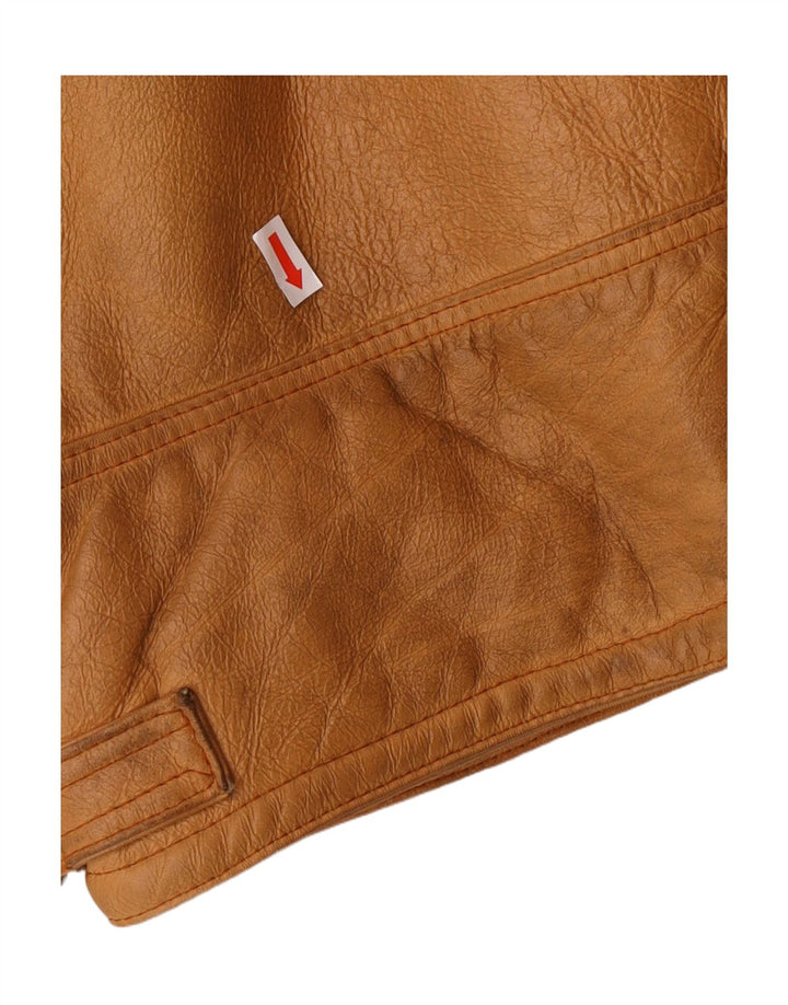 Jaqueta masculina vintage de shearling IT 52 XL marrom shearling