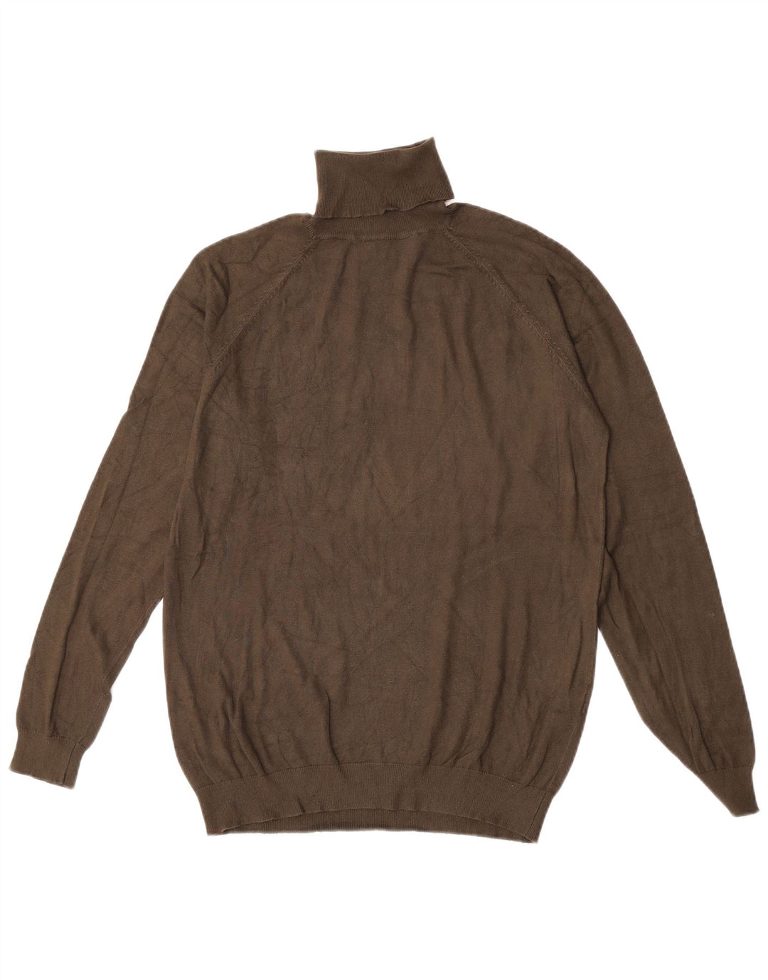 Zara Suéter masculino com gola redonda e viscose cáqui médio