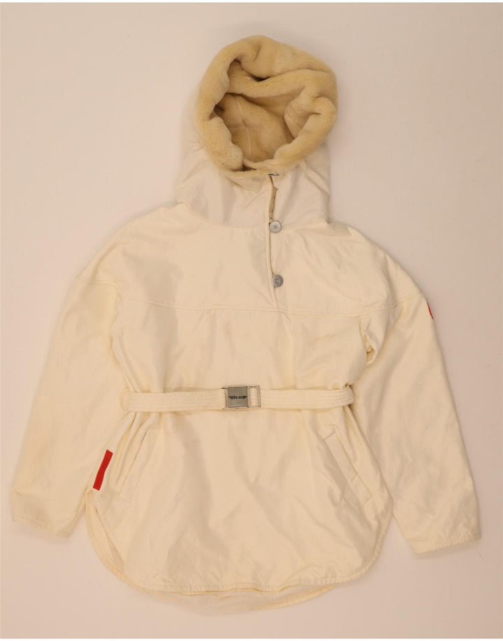 Jaqueta Anorak com capuz feminino Ice UK 16 grande poliamida branca