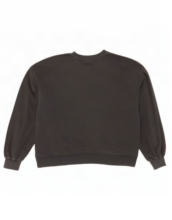 Adidas feminino gráfico oversized moletom jumper reino unido 16 grande algodão preto