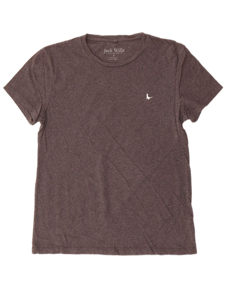 Camiseta masculina Jack Wills top pequeno algodão cinza