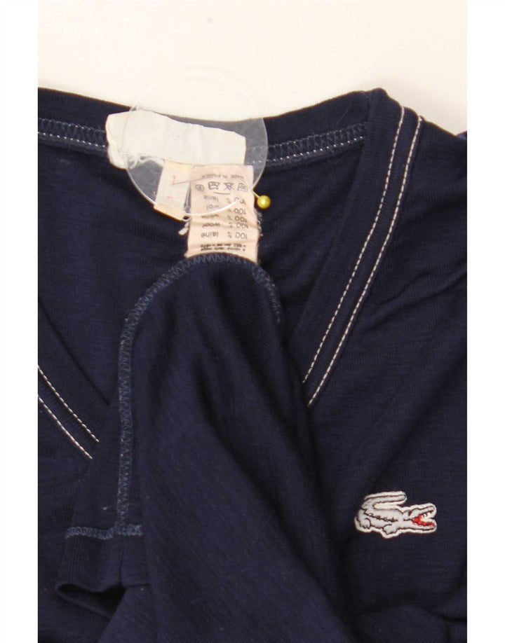 Lacoste Mens Top Manga Longa Tamanho 1 2XS Lã Azul Marinho