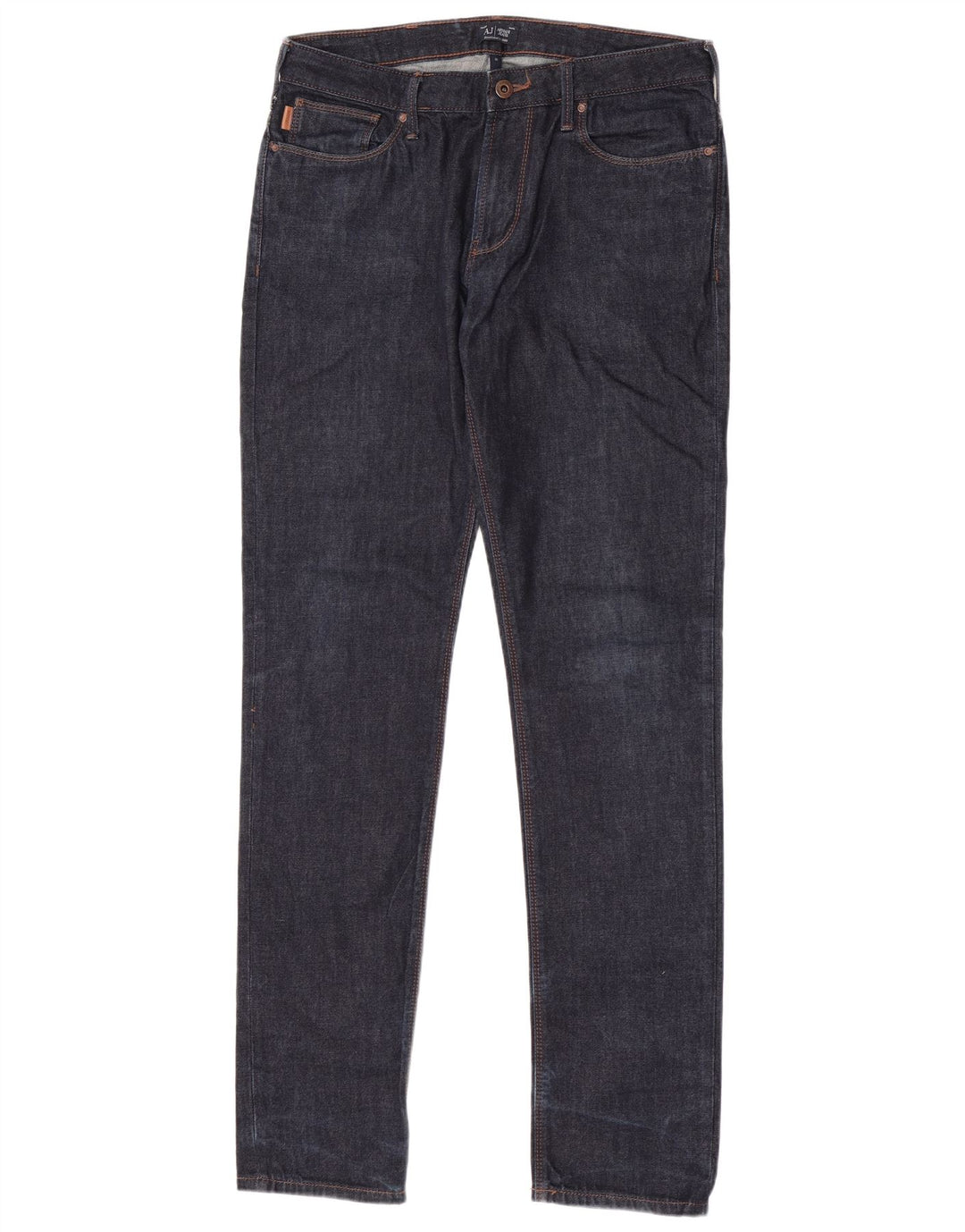 Armani Mens Slim Jeans W31 L33 Azul Marinho Algodão
