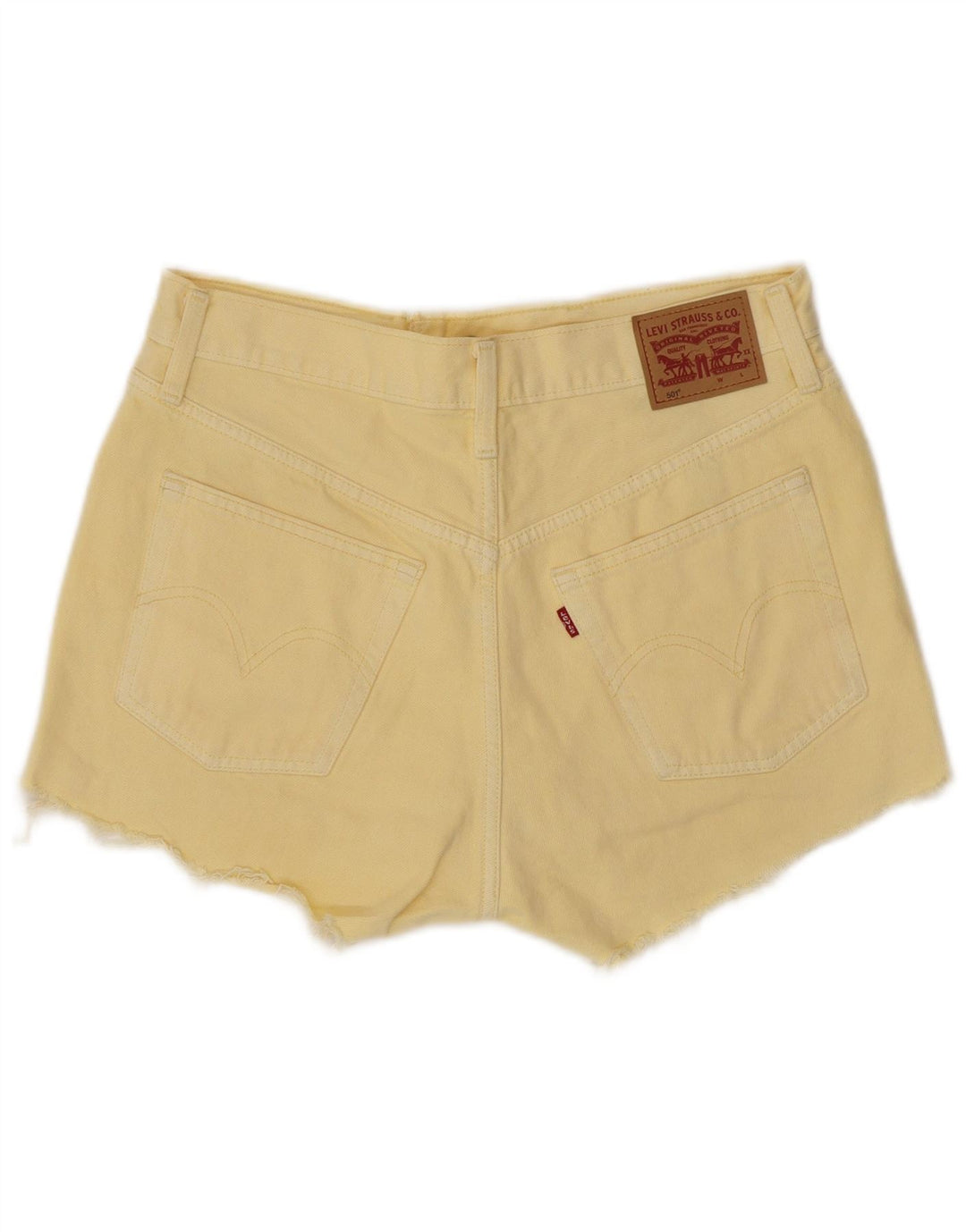 Shorts jeans feminino 501 da Levi's W30 algodão amarelo médio