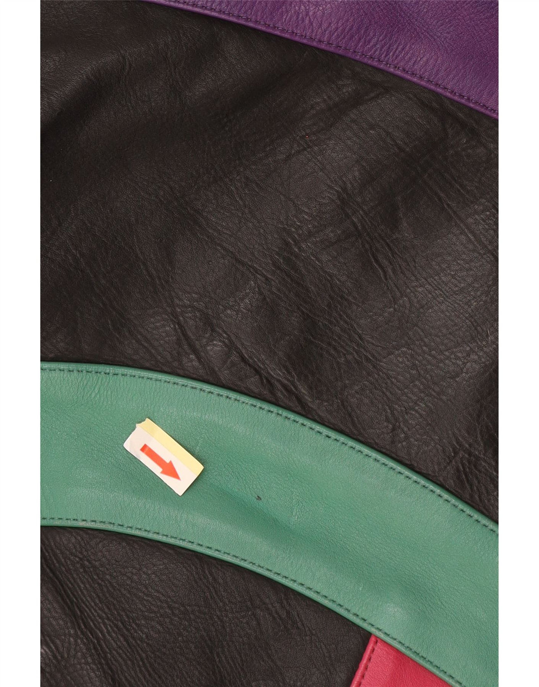 Jaqueta feminina ROLEFF UK 14 grande preta colorida em couro para motocicleta