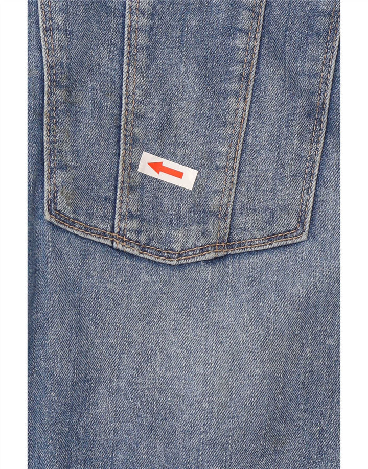 Shorts jeans feminino Fat Face, macacão desgastado, Reino Unido 12 médio W32 azul