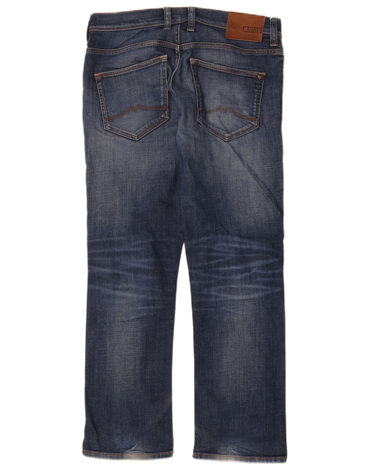 Mustang Mens Straight Jeans W32 L30 Azul Algodão