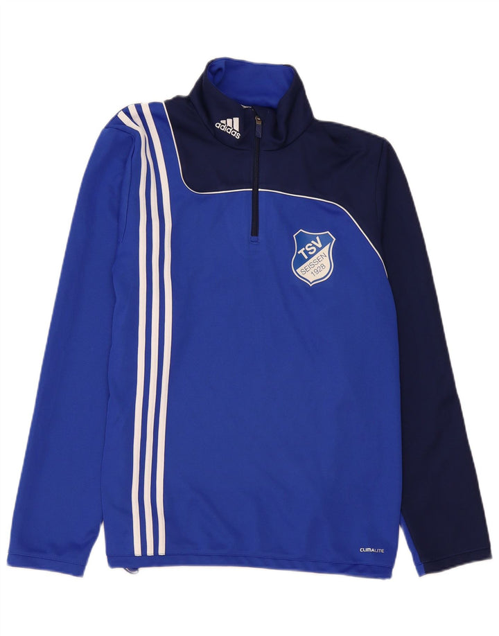 Adidas Mens Climalite Pullover Treino Top Médio Azul Colourblock