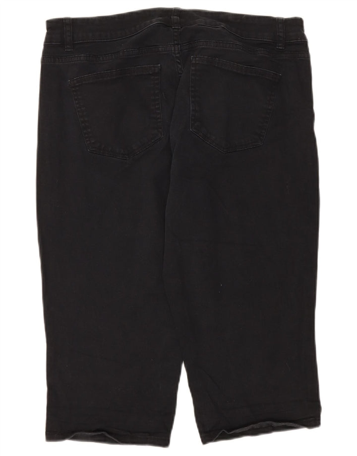 Bermuda feminina CHAPS US 12 grande W34 algodão preto
