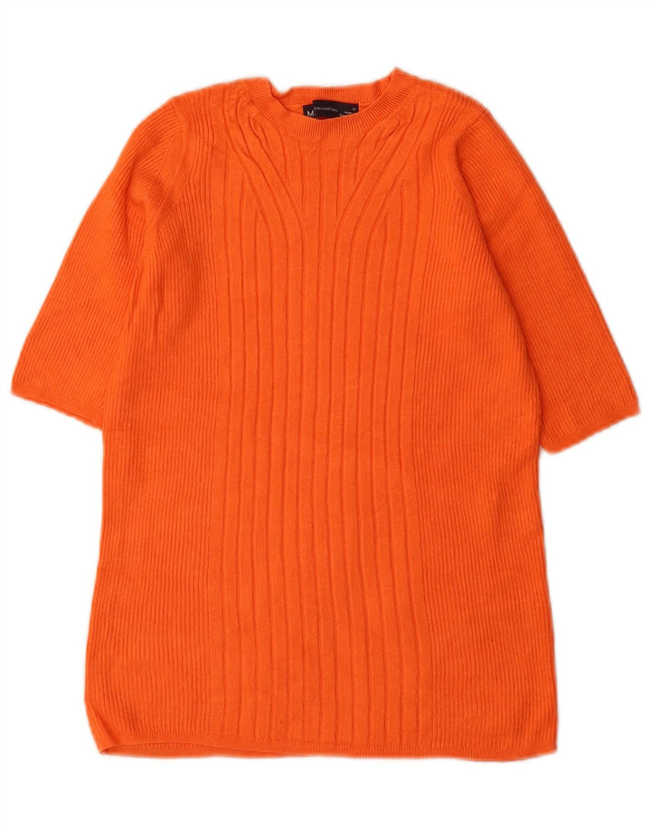 Suéter feminino Marks & Spencer com gola canoa Reino Unido 12 médio laranja