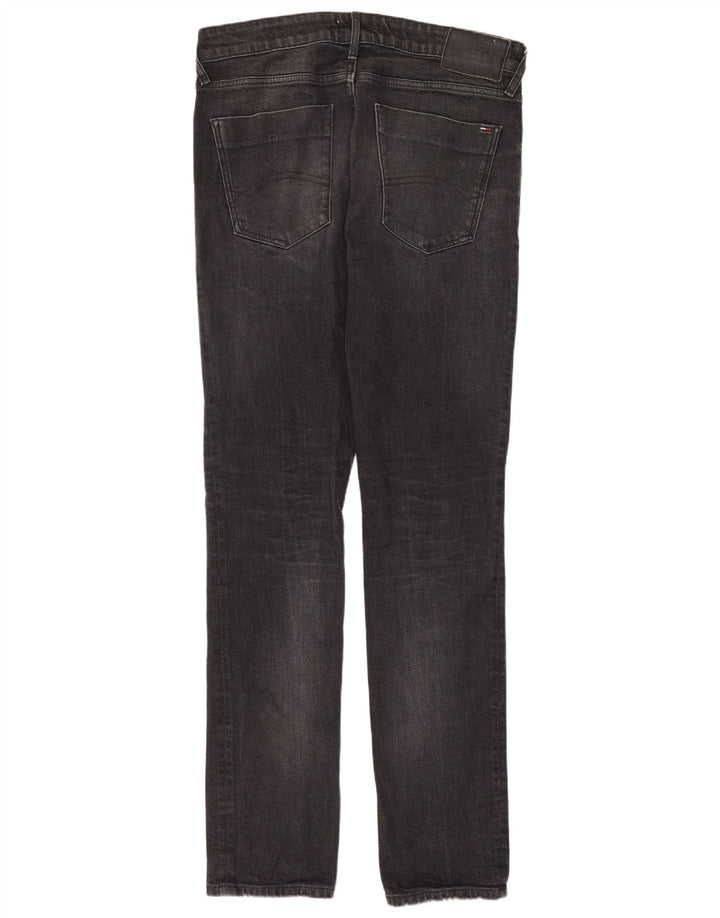 Tommy Hilfiger Masculino Slim Jeans W33 L34 Cinza Algodão