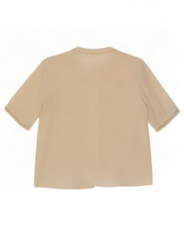 Donna Enrica Womens Short Sleeve Shirt Blouse UK 16 Large Off White