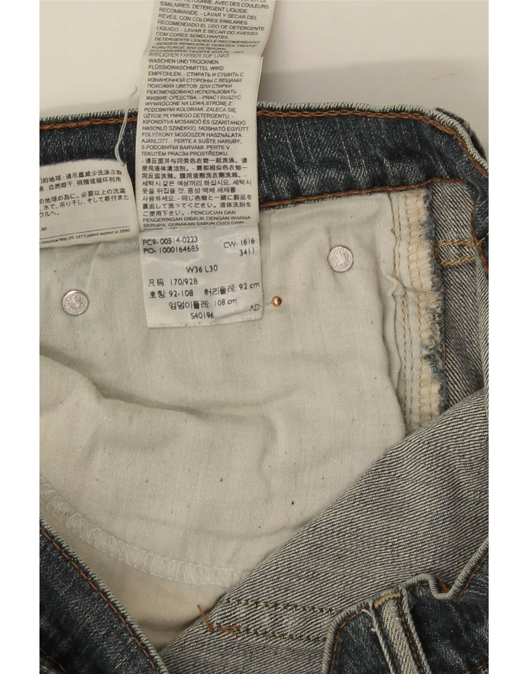 Calça jeans reta masculina Levi's W36 L27 azul