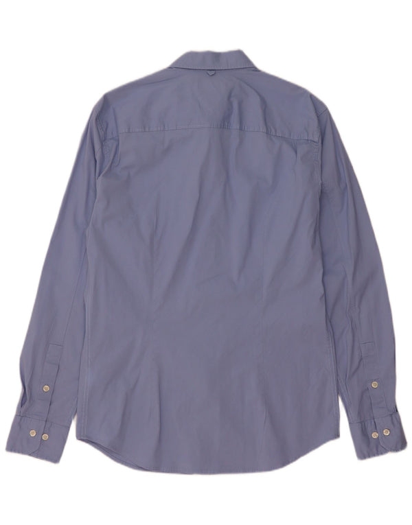 Camisa masculina Tommy Hilfiger Slim Fit grande algodão azul