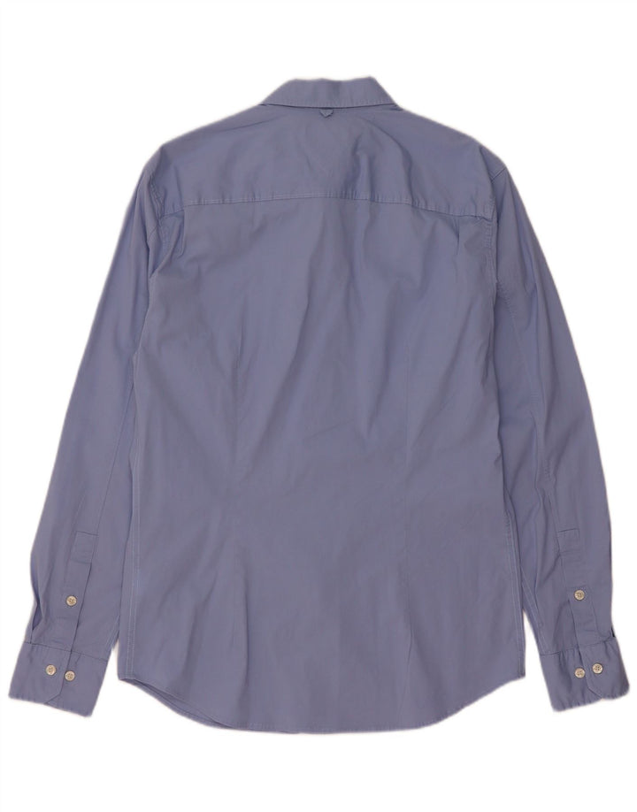 Camisa masculina Tommy Hilfiger Slim Fit grande algodão azul