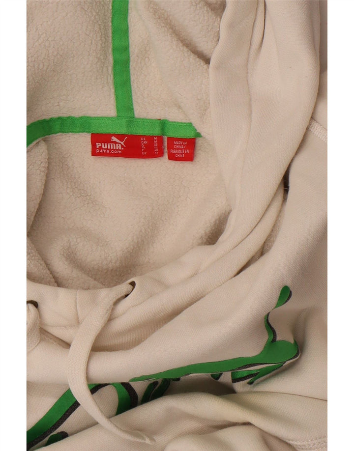 Puma feminino gráfico moletom com capuz UK 12 médio branco