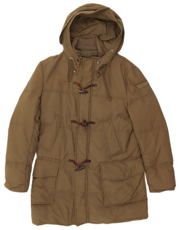 JOHN ASHFIELD Mens Hooded Padded Coat UK 36 Small Khaki Nylon