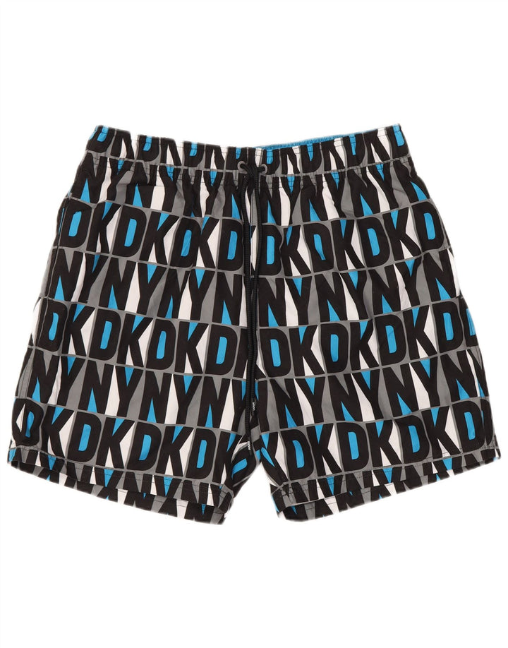 Shorts de natação masculino Dkny gráfico médio poliéster multicolorido