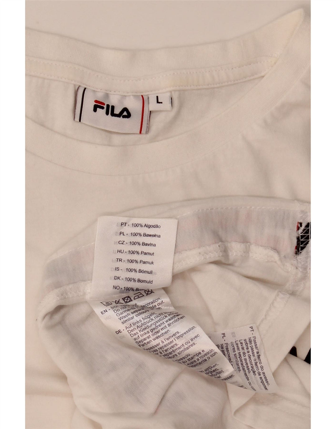 Fila Mens Graphic T-Shirt Top Grande Algodão Branco