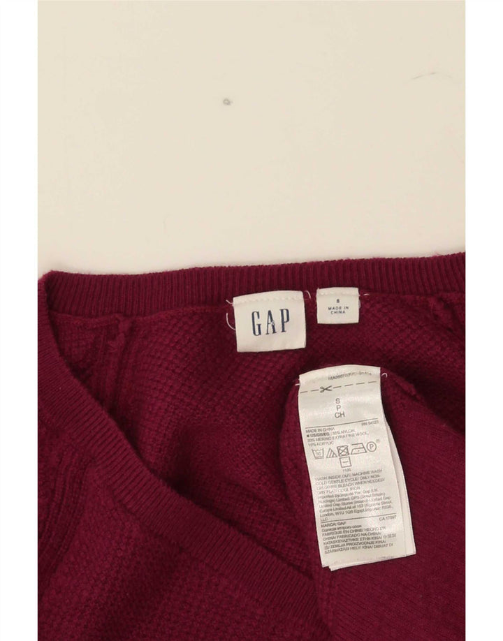 Suéter feminino Gap com decote em V Reino Unido 10 pequeno rosa nylon