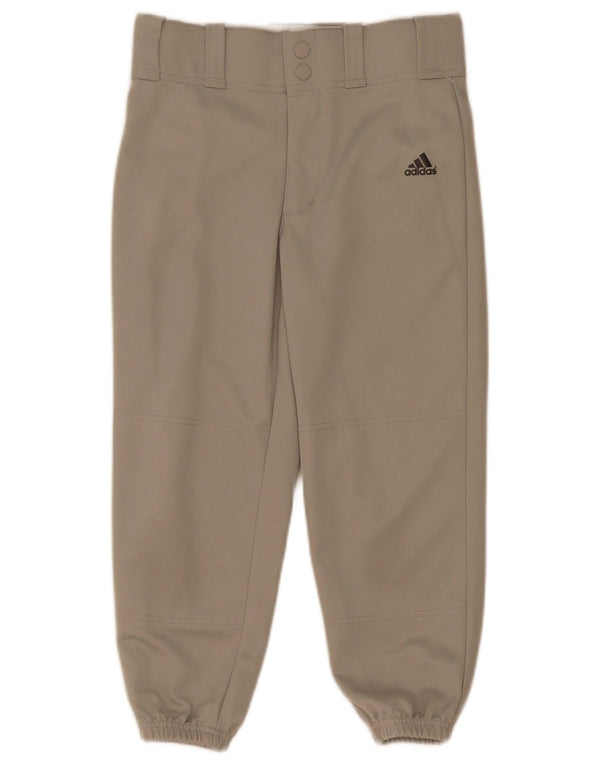 Adidas meninos capri calças de treino joggers 8-9 anos pequeno cinza poliéster