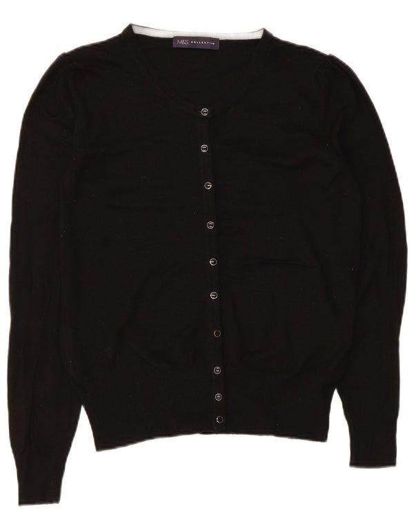 Suéter cardigã feminino Zara Reino Unido 8 pequeno preto viscose