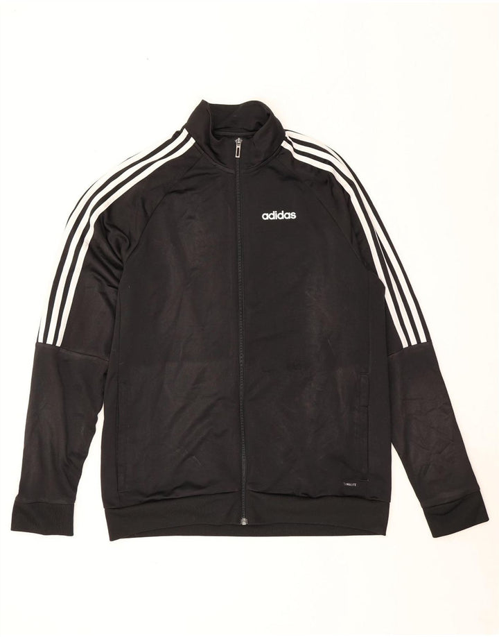 Adidas Mens Climalite Tracksuit Top Jacket Médio Preto Poliéster