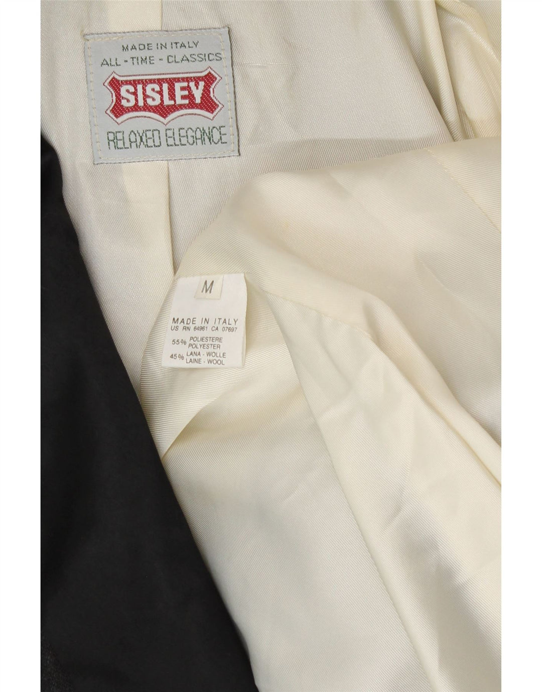 Jaqueta blazer masculina Sisley com 1 botão Reino Unido 38 poliéster cinza médio