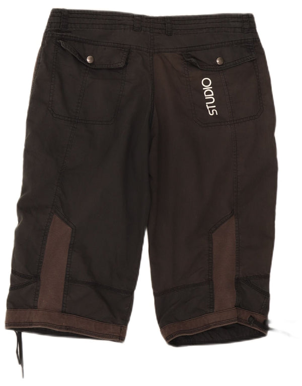 Nike Shorts Chino Gráficos Femininos Reino Unido 12 Médio W30 Preto Color Block Algodão