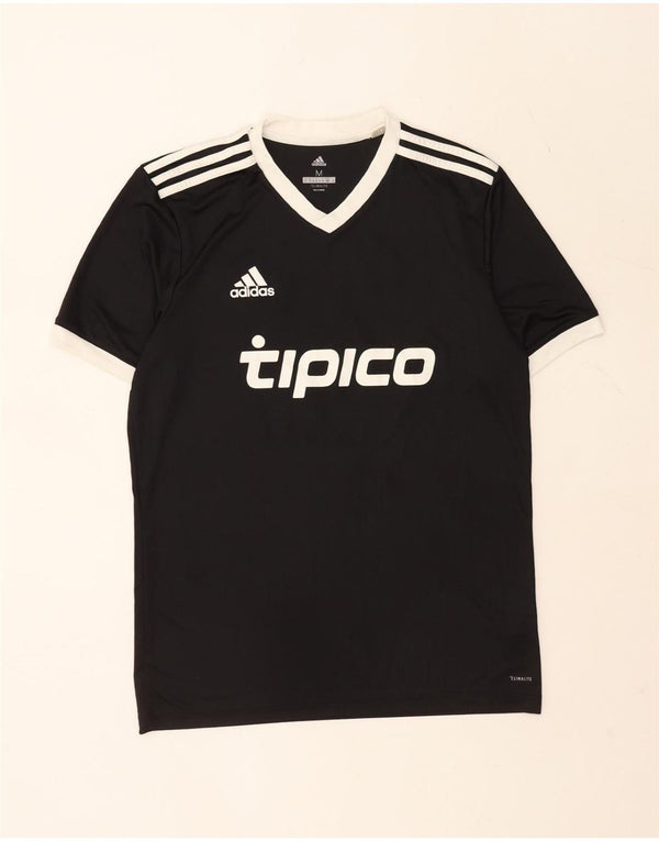 Adidas Mens Graphic T-Shirt Top Médio Preto Poliéster Esportivo