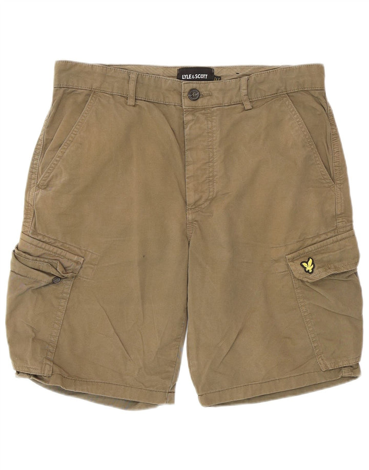 Lyle & Scott Mens Cargo Shorts Médio W32 Algodão Cáqui